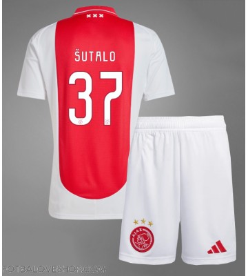 Ajax Josip Sutalo #37 Dětské Domácí Dres 2024-25 Krátký Rukáv (+ trenýrky)